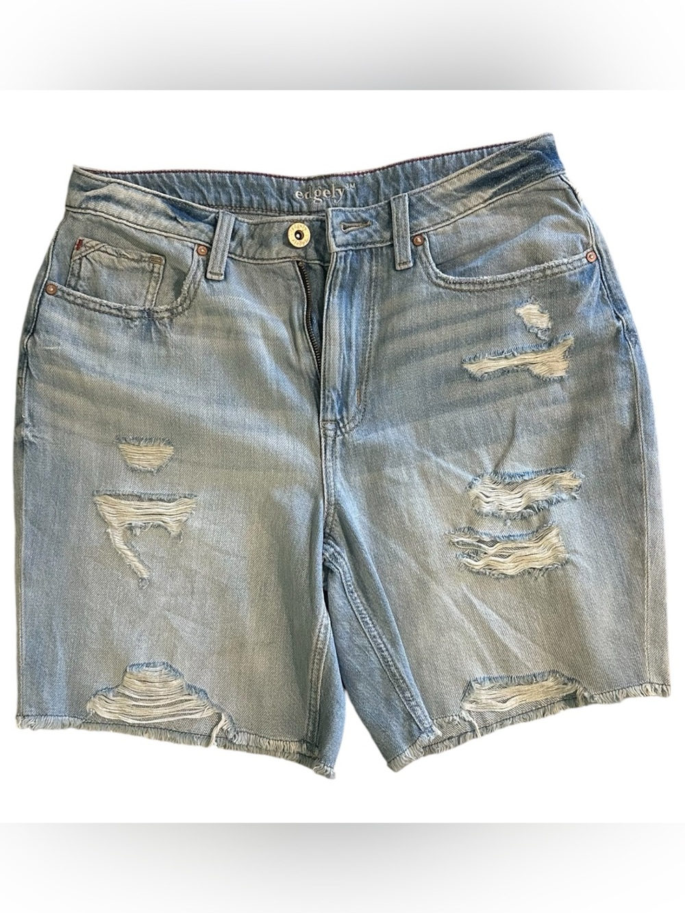 Edgely high rise Light Blue Distressed women’s Denim Shorts